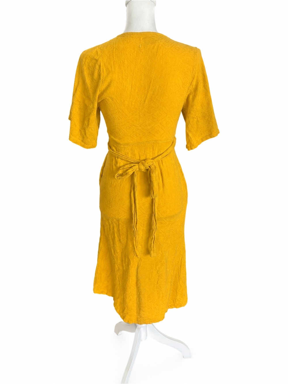 Urban Outfitters Mustard Wrap Midi Dress - Picture 2 of 5